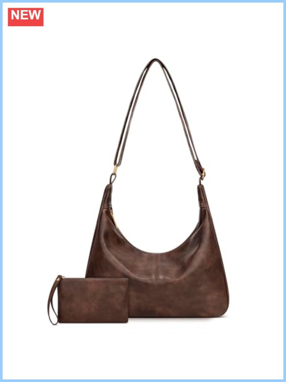 Slouchy Hobo Shoulder Bag Vegan Leather Crossbody Purse